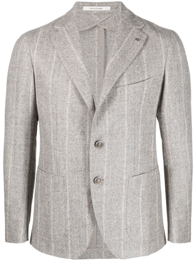 Shop Tagliatore Pinstriped Jacket In Dove Grey Beige