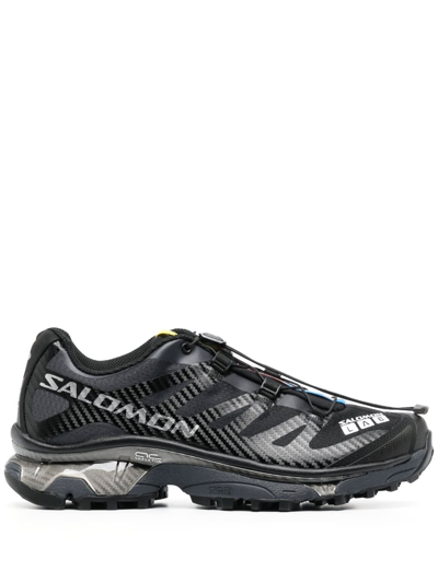 Shop Salomon Xt-4 Og Sneakers In Black Ebony Silver Metallic
