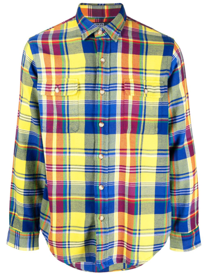 Shop Polo Ralph Lauren Ranch Long Sleeve Sport Shirt In B Yellow Royal Multi