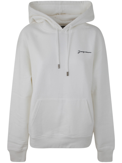Shop Jacquemus Le Sweatshirt Brode In White