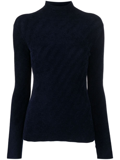 Shop Emporio Armani Turtle Neck Sweater In Dark Blue