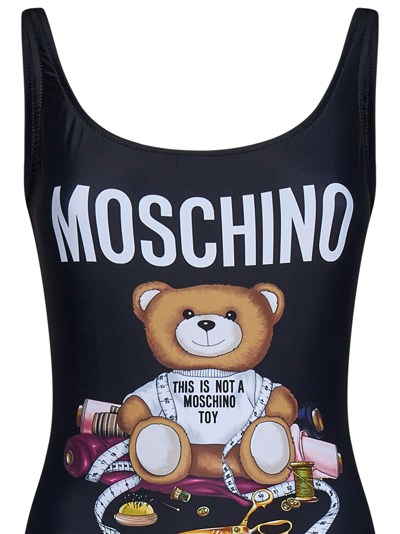 Shop Moschino Tailor Teddy Bear Swimsuit In Black