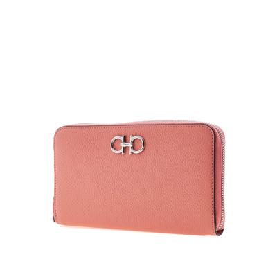 Shop Ferragamo Logo Leather Wallet In Pink