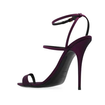 Shop Saint Laurent Dive Satin Sandals In Purple