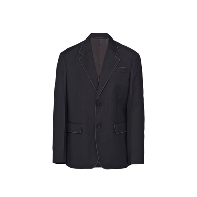 Shop Prada Wool Blazer In Black