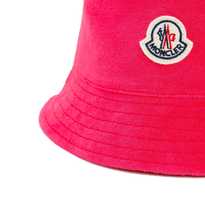 Shop Moncler Terry Bucket Hat In Pink