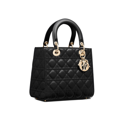 Shop Dior Medium Lady Bag In Black