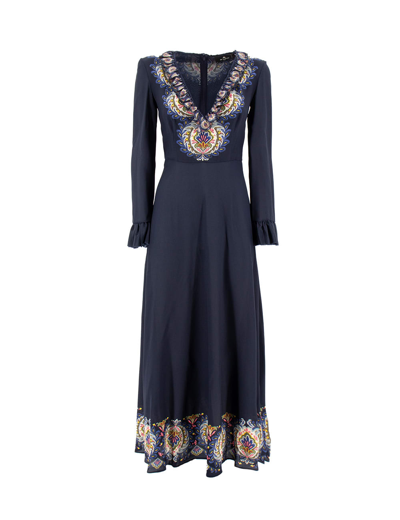Shop Etro Dress In Blu