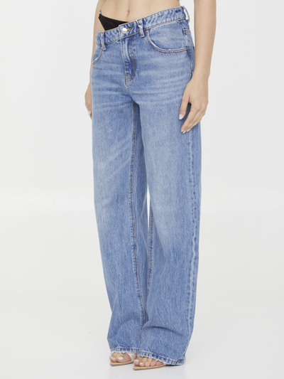Shop Alexander Wang Asymmetrical Jeans With Bikini In Blue