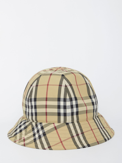 Shop Burberry Nylon Bucket Hat In Beige