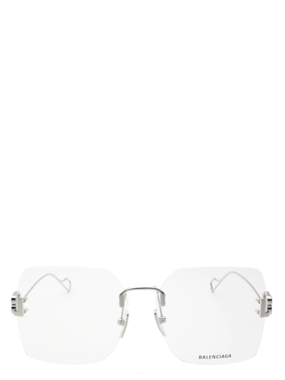 Shop Balenciaga Bb0113o Silver Glasses