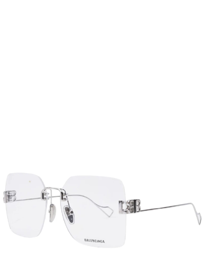 Shop Balenciaga Bb0113o Silver Glasses