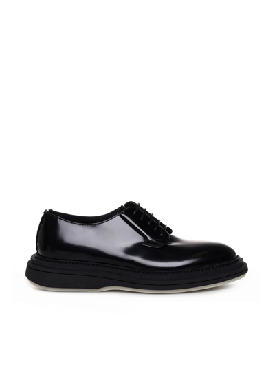 Shop The Antipode Leather Lace-up Shoes In Black
