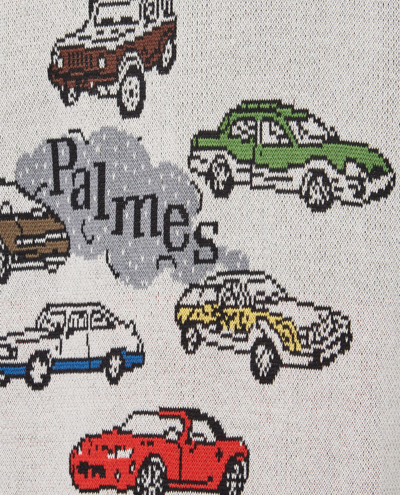 Shop Palmes Cars Knitted Sweater In White