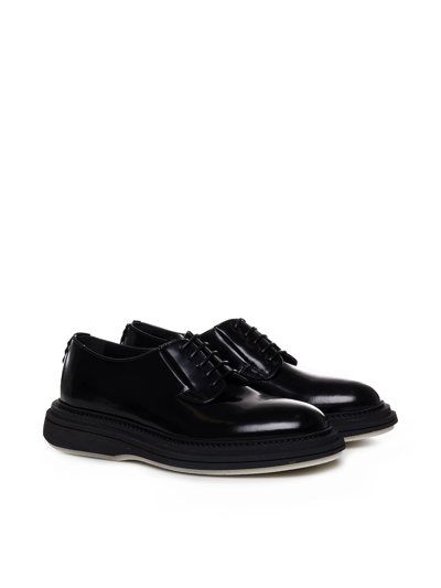 Shop The Antipode Leather Lace-up Shoes In Black