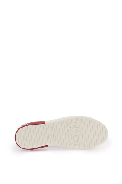 Shop Dolce & Gabbana Portofino Sneakers In Bianco Rosso (white)
