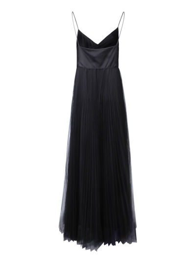 Shop Fabiana Filippi Pleated Tulle Long Black Dress By
