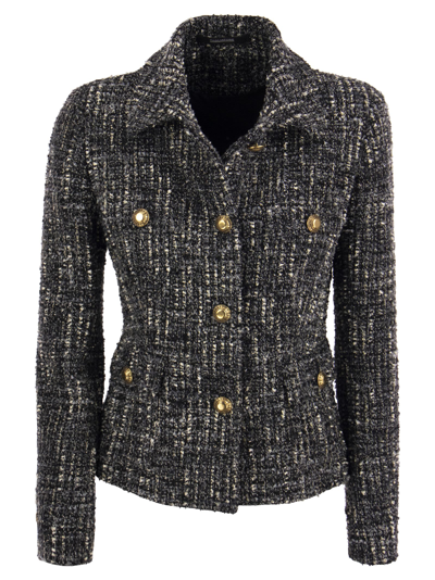 Shop Tagliatore India - Tweed Jacket In Black