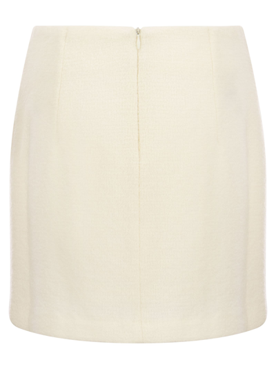 Shop Tagliatore May - Sponge Miniskirt In White