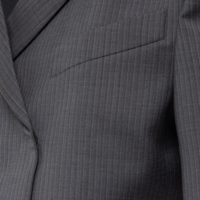 Shop Alessandro Vigilante Pinstriped Blazer In Medium Grey