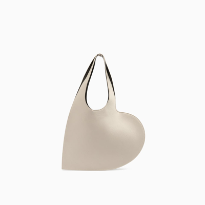 Shop Coperni Embellished Mini Heart Handbag In Beige