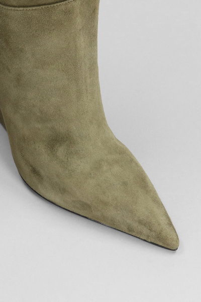 Shop Alevì Bay 100 Wedges In Green Suede