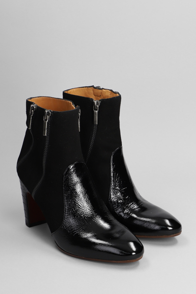 Shop Chie Mihara Ezapi High Heels Ankle Boots In Black Suede And Leather