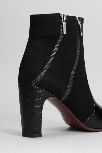 Shop Chie Mihara Ezapi High Heels Ankle Boots In Black Suede And Leather