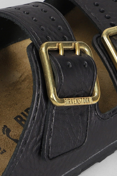 Shop Birkenstock Arizona Bold Flats In Black Leather