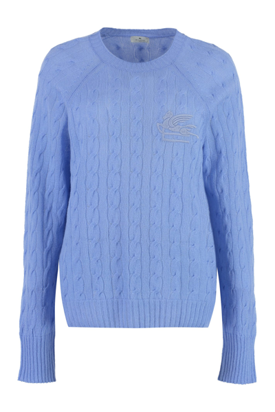 Shop Etro Cashmere Crew-neck Sweater In Light Blue
