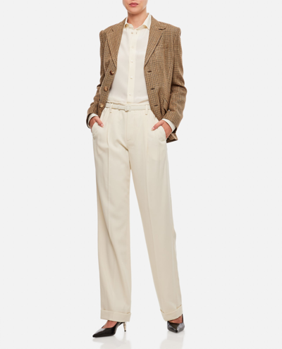 Shop Ralph Lauren Stamford Pleated Pants In White