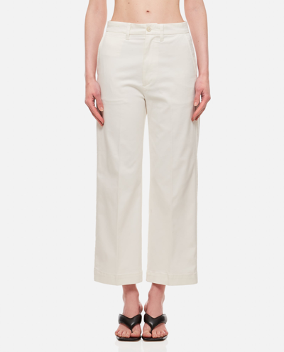 Shop Polo Ralph Lauren Wide Leg Chino Cropped Pants In White