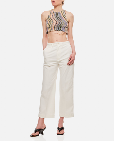 Shop Polo Ralph Lauren Wide Leg Chino Cropped Pants In White