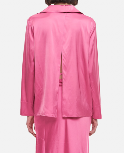 Shop Jacquemus La Chemise Notte Satin Shirt In Pink