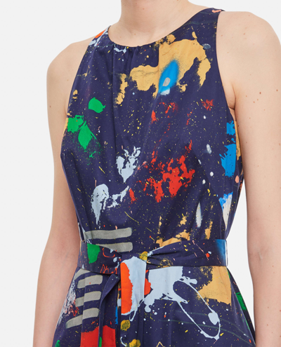 Shop Ralph Lauren Printed Midi Dress In Multicolour