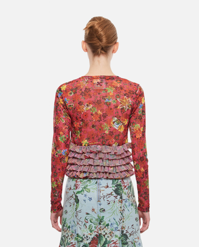 Molly Goddard Candice Mesh Cardigan In Red