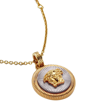 Shop Versace Medusa Biggie Necklace In Gold