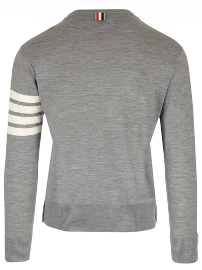 Shop Thom Browne Grey Merino Wool Sweater