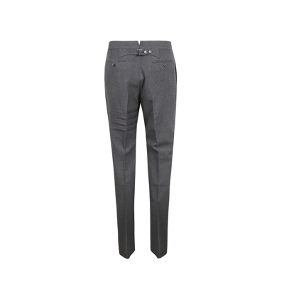 Shop Thom Browne Classic Wool Trousers In Gray