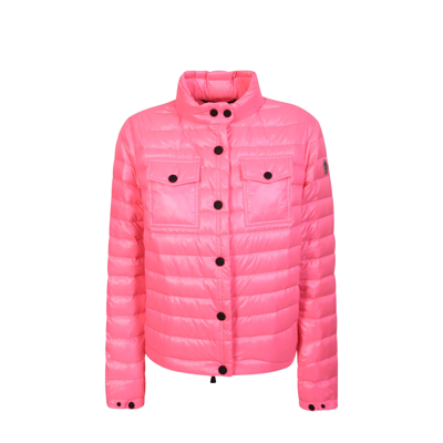 Shop Moncler Grenoble Logo Padded Jacket In Pink