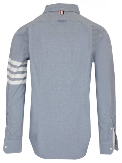 Shop Thom Browne Light Blue 4-bar Shirt