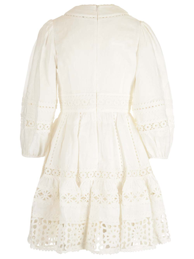 Shop Zimmermann Devi Linen Mini Dress In White