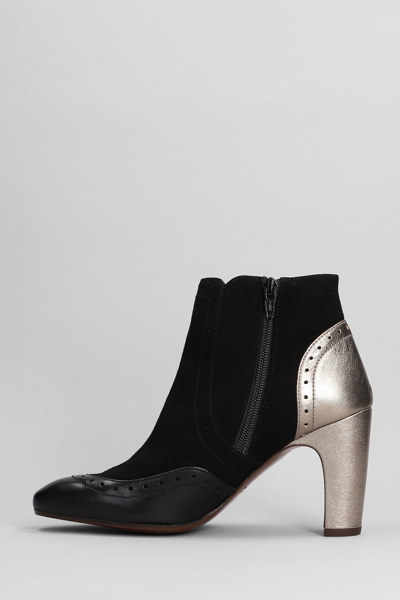 Shop Chie Mihara Eyarci High Heels Ankle Boots In Black Suede And Leather