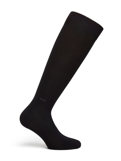 Shop Zegna Triple Stitch Cotton-blend Socks In Black