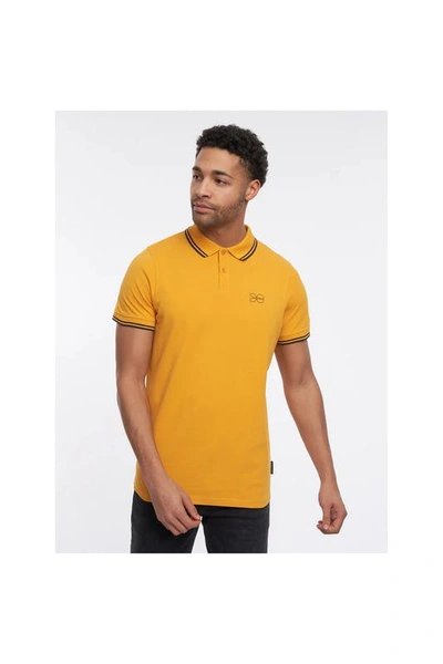 Shop Crosshatch Mens Tarquin Polo Shirt In Yellow