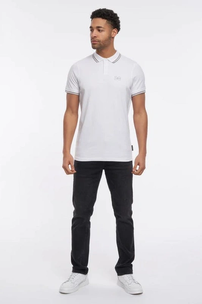 Shop Crosshatch Mens Tarquin Polo Shirt In White