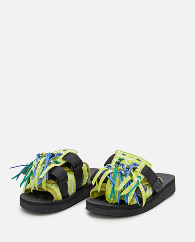 Shop Alanui Suicoke X  Moto Fringed Slippers In Yellow