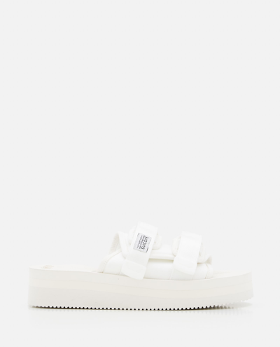 Shop Suicoke Moto Platform Sandals In White