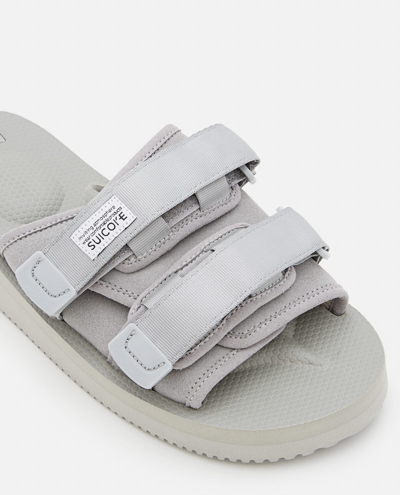 Shop Suicoke Moto Platform Sandals In Grey