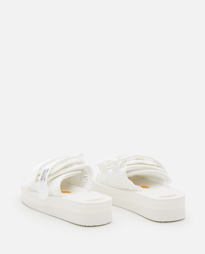 Shop Suicoke Moto Platform Sandals In White